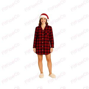 🎄  Wondershop Buffalo Plaid Sleep Shirt Women’s S Worn once